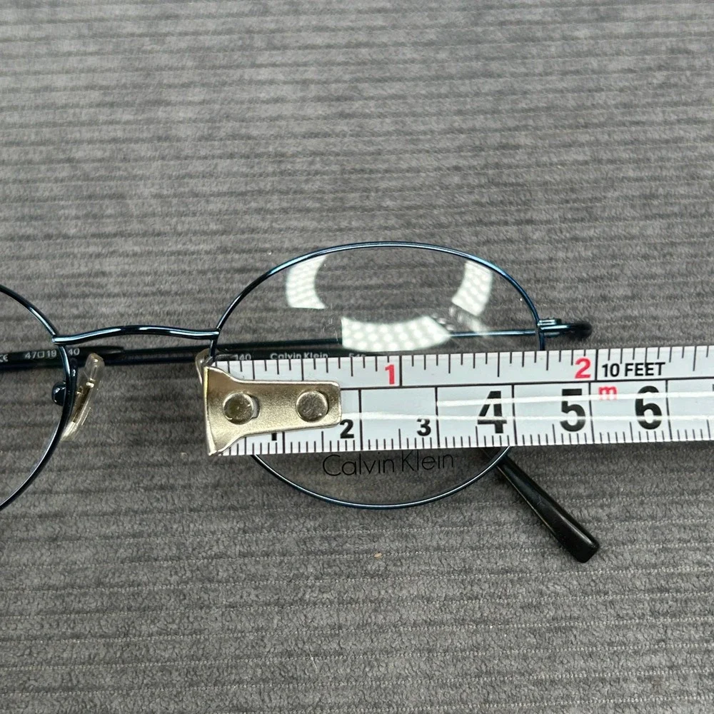 Calvin Klein 545 Blue Titanium Oval Y2k Eyeglasses Frames 47-19-140 Japan